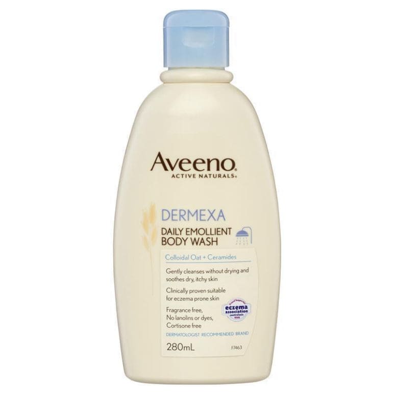 Aveeno Active Naturals Dermexa Fragrance Free Daily Emollient Body Wash 280mL front image on Livehealthy HK imported from Australia