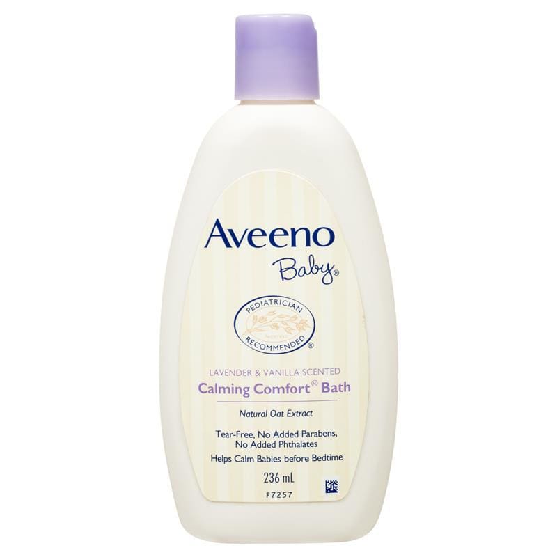 Aveeno Baby Calming Comfort Lavender & Vanilla Scented Bath 236mL front image on Livehealthy HK imported from Australia