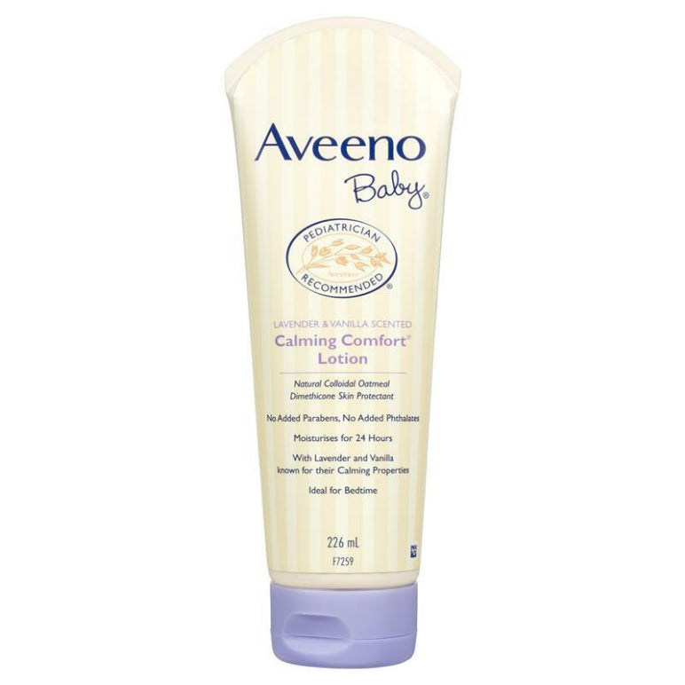 Aveeno Baby Calming Comfort Lavender & Vanilla Scented Moisturising Lotion 226mL front image on Livehealthy HK imported from Australia