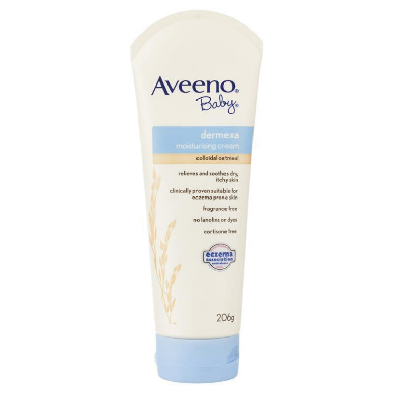 Aveeno Baby Dermexa Fragrance Free Moisturising Cream 206g front image on Livehealthy HK imported from Australia