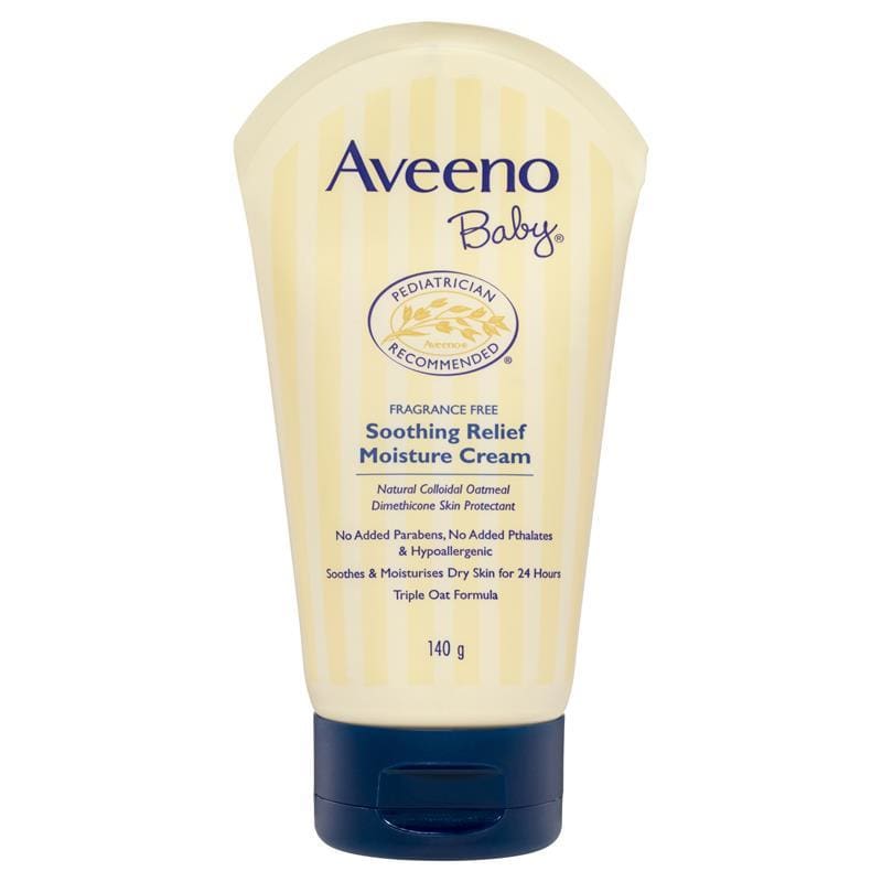 Aveeno Baby Soothing Relief Fragrance Free Moisture Cream 140g front image on Livehealthy HK imported from Australia