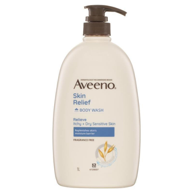 Aveeno Skin Relief Fragrance Free Body Wash 1L front image on Livehealthy HK imported from Australia