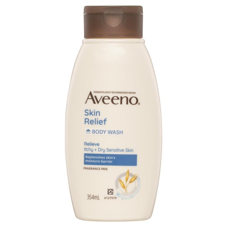 Aveeno Skin Relief Fragrance Free Body Wash 354 mL front image on Livehealthy HK imported from Australia