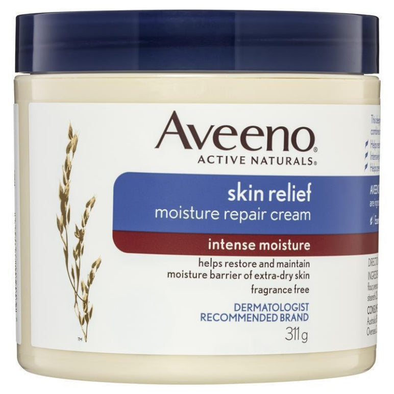 Aveeno Skin Relief Fragrance Free Moisture Repair Cream 311g front image on Livehealthy HK imported from Australia