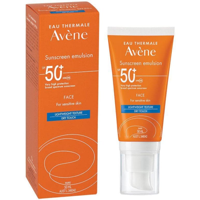 Avene Sunscreen Emulsion Face SPF 50+ 50ml - For Sensitive Skin front image on Livehealthy HK imported from Australia