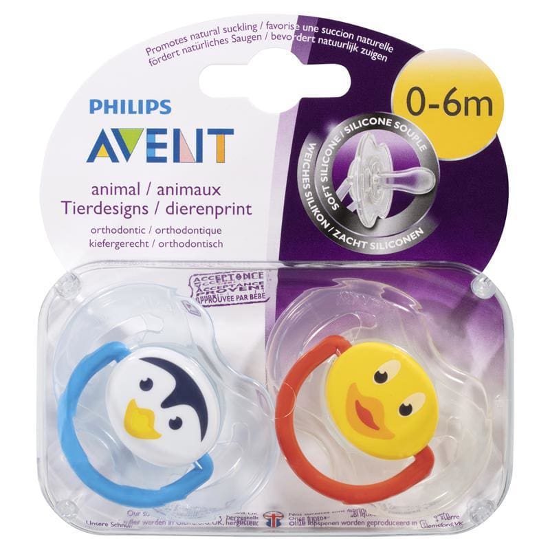 Avent Soother Animal 0-6months BPA Free 2 Pack front image on Livehealthy HK imported from Australia