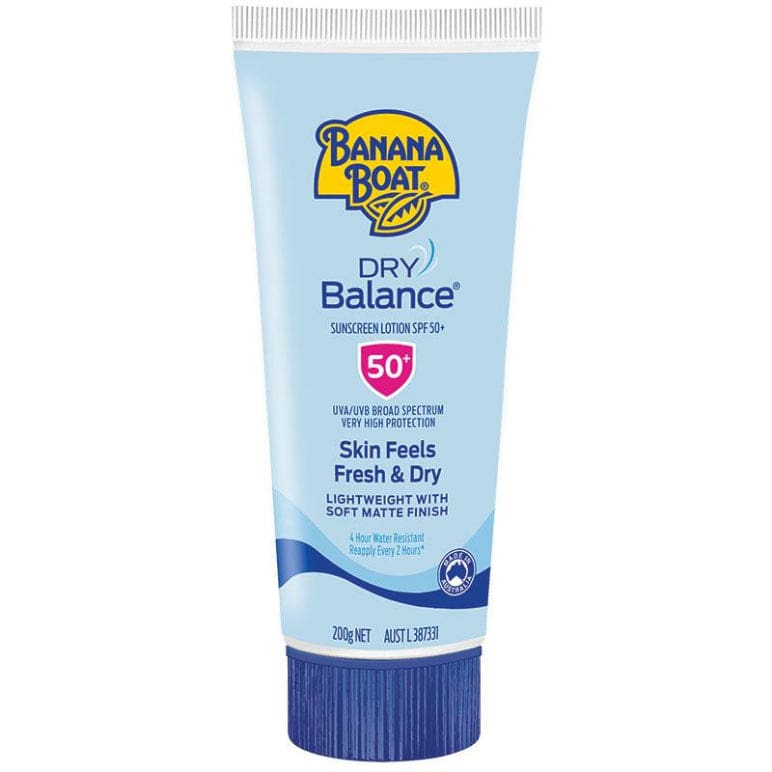 Banana Boat SPF 50+ Dry Balance Sunscreen Lotion 200G front image on Livehealthy HK imported from Australia