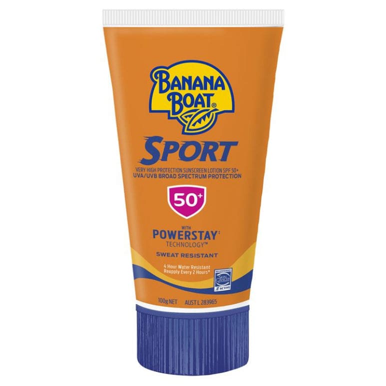 Banana Boat SPF 50+ Sport 100g Tube front image on Livehealthy HK imported from Australia