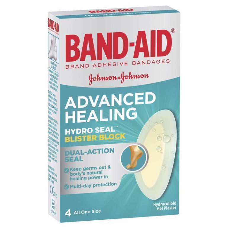 Band-Aid Advanced Healing Hydro Seal Blister Block 4 Pack front image on Livehealthy HK imported from Australia