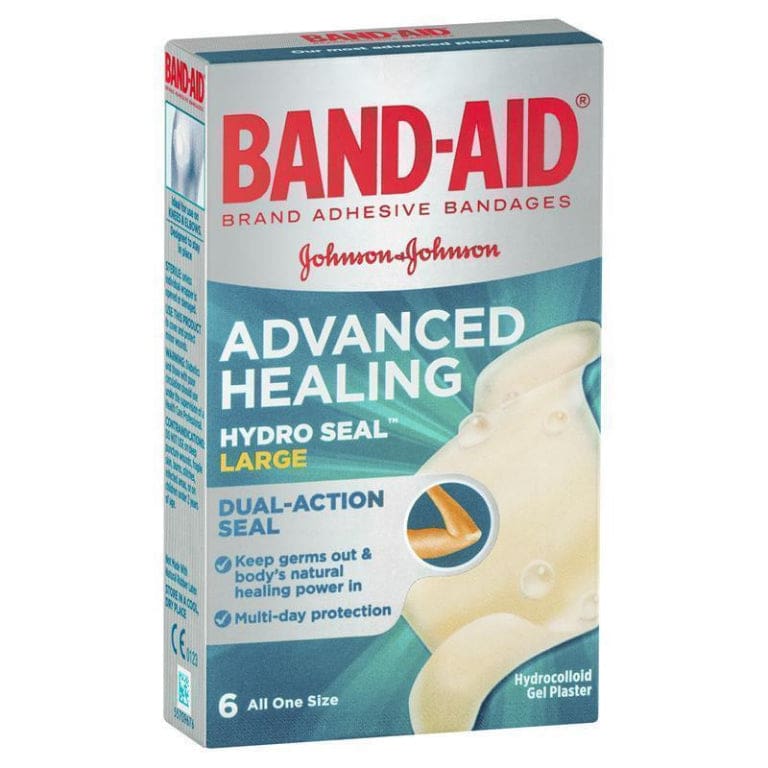 Band-Aid Advanced Healing Hydro Seal Gel Plasters Large 6 Pack front image on Livehealthy HK imported from Australia
