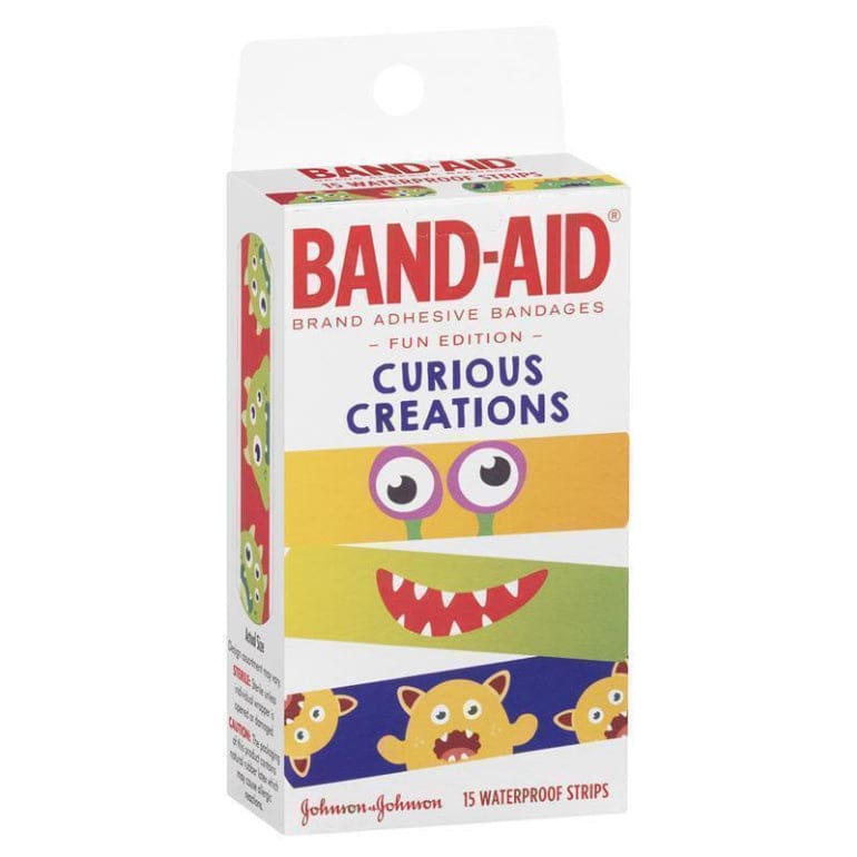 Band-Aid Character Strips Curious Creations 15 Pack front image on Livehealthy HK imported from Australia