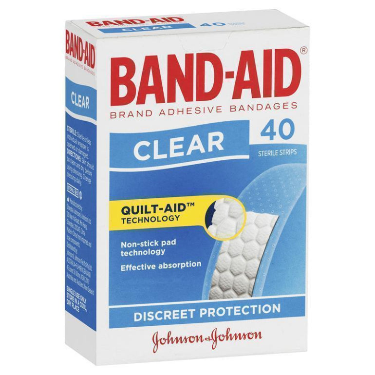 Band-Aid Clear Strips 40 Pack front image on Livehealthy HK imported from Australia