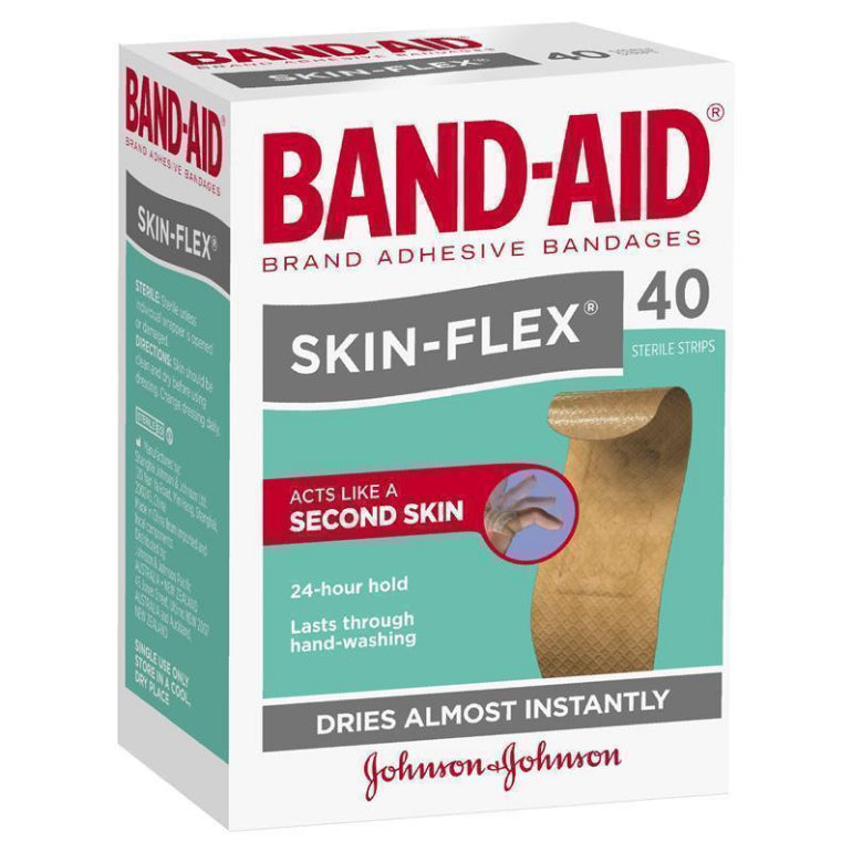 Band-Aid Skin-Flex Regular Adhesive Strips 40 Pack front image on Livehealthy HK imported from Australia
