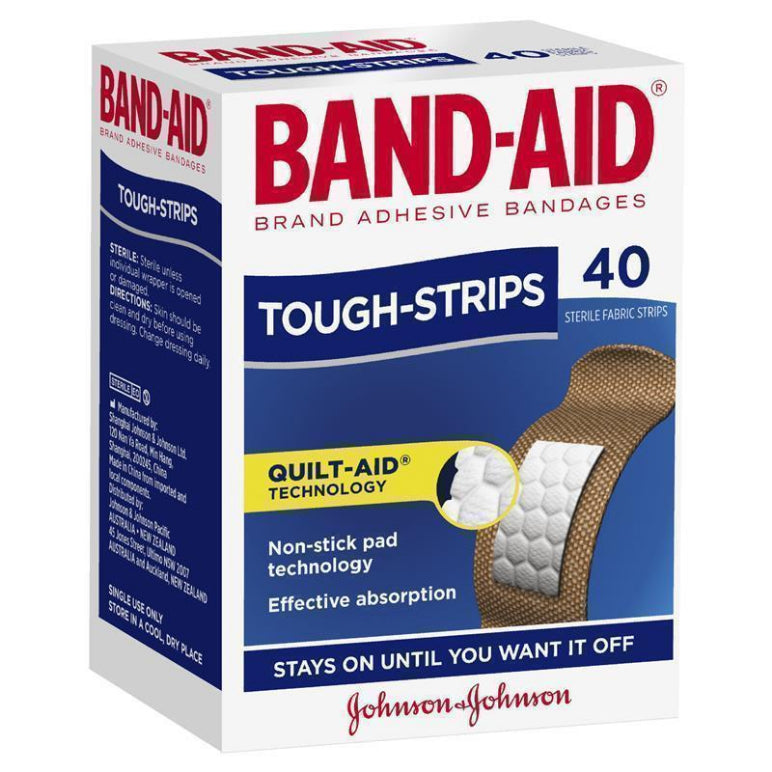 Band-Aid Tough Strips 40 Pack front image on Livehealthy HK imported from Australia