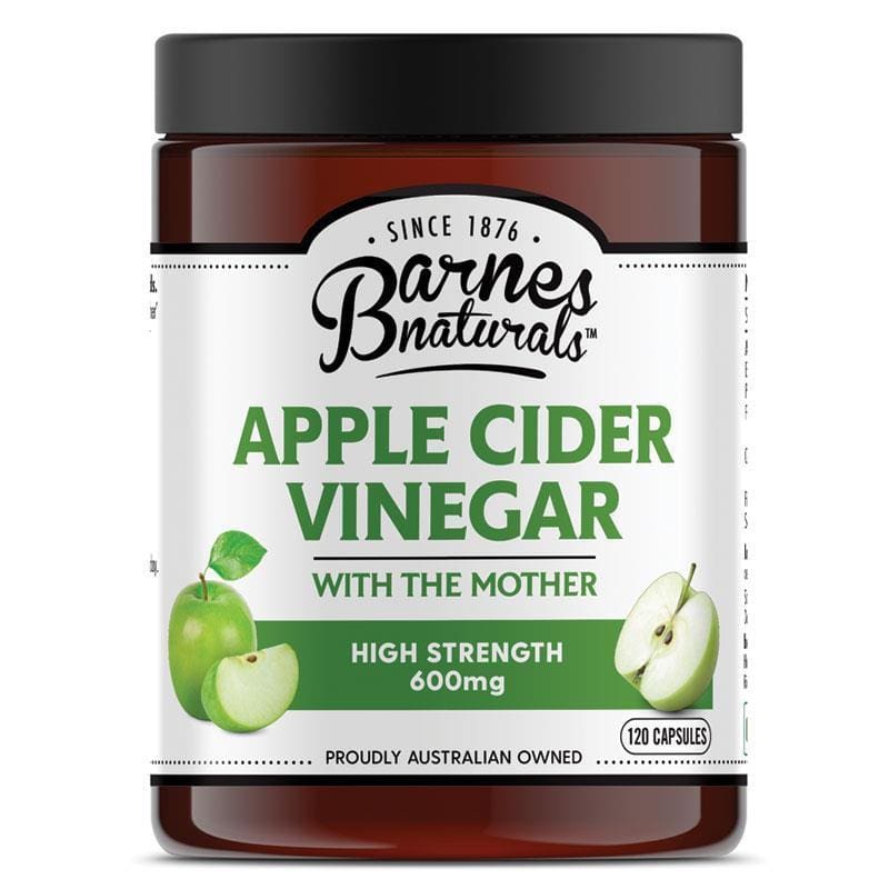 Barnes Naturals Apple Cider Vinegar with The Mother 600mg 120 Capsules front image on Livehealthy HK imported from Australia