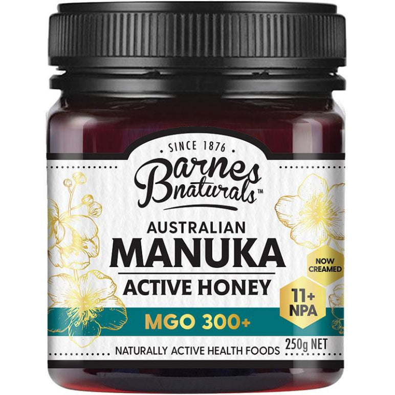 Barnes Naturals Australian Manuka Honey 250g MGO 300+ front image on Livehealthy HK imported from Australia