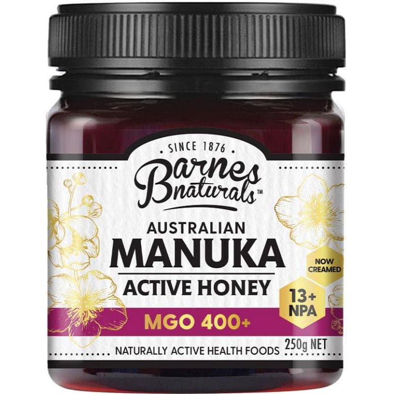 Barnes Naturals Australian Manuka Honey 250g MGO 400+ front image on Livehealthy HK imported from Australia