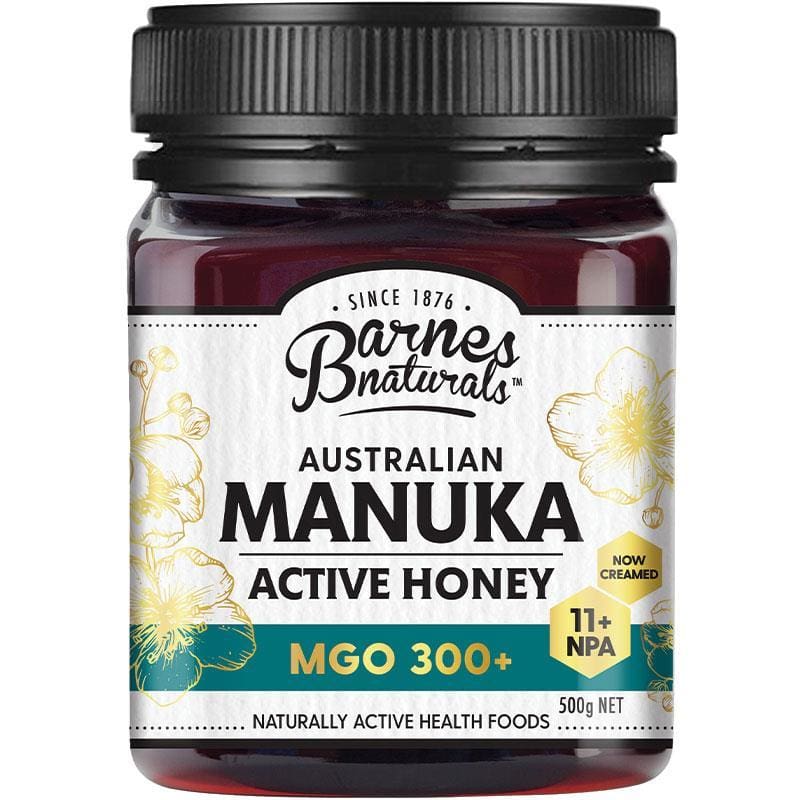 Barnes Naturals Australian Manuka Honey 500g MGO 300+ front image on Livehealthy HK imported from Australia