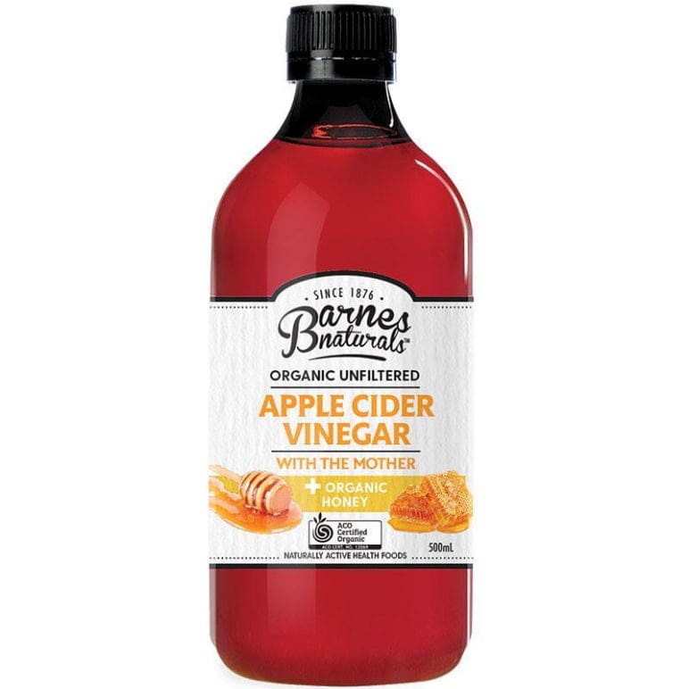 Barnes Naturals Organc Apple Cider Vinegar with the Mother and Honey 500ml front image on Livehealthy HK imported from Australia