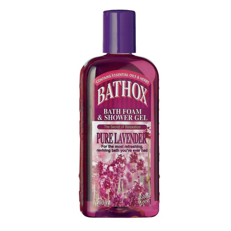Bathox Shower Gel 500ml Pure Lavender front image on Livehealthy HK imported from Australia