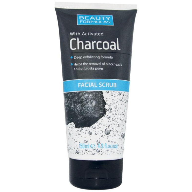 Beauty Formulas Charcoal Facial Scrub 150ml front image on Livehealthy HK imported from Australia