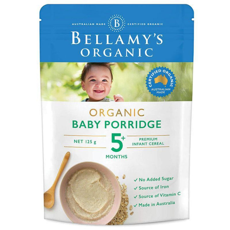 Bellamy's Organic Baby Porridge 125g front image on Livehealthy HK imported from Australia