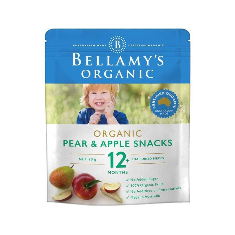 Bellamy's Organic Apple and Pear Fruit Snacks front image on Livehealthy HK imported from Australia