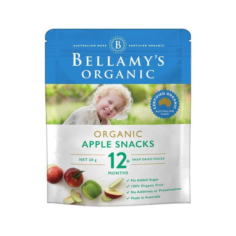 Bellamy's Organic Apple Snacks 20g front image on Livehealthy HK imported from Australia
