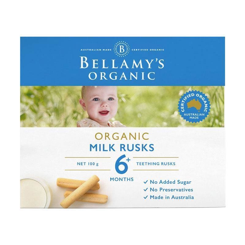 Bellamy's Organic Milk Rusks 100g front image on Livehealthy HK imported from Australia
