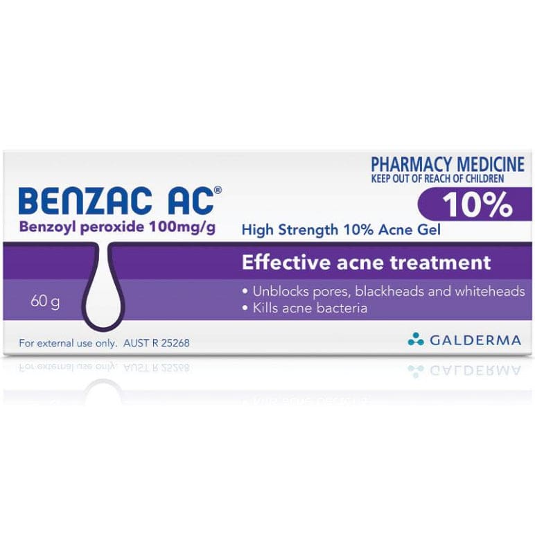 Benzac AC Gel 10% 60g front image on Livehealthy HK imported from Australia