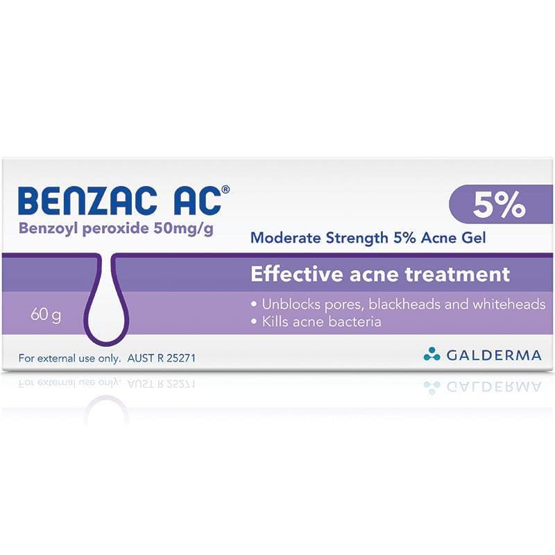 Benzac AC Gel 5% 60g front image on Livehealthy HK imported from Australia