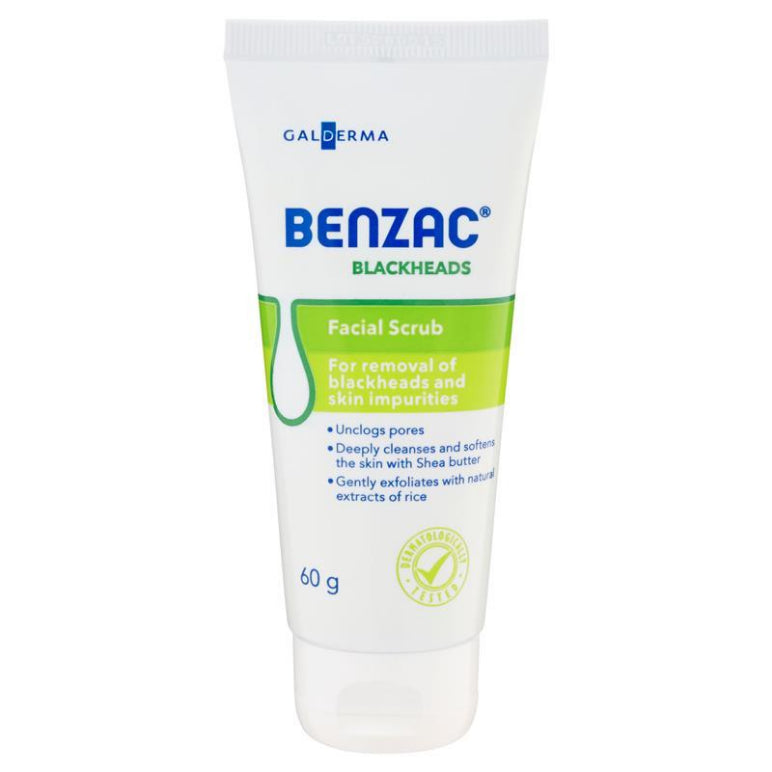 Benzac Blackheads Facial Scrub 60g front image on Livehealthy HK imported from Australia
