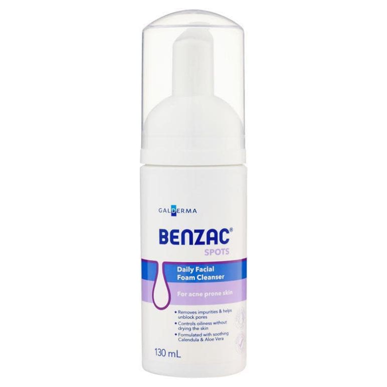 Benzac Daily Facial Foam Cleanser 130ml front image on Livehealthy HK imported from Australia