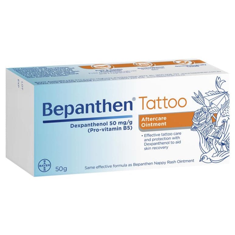 Bepanthen Tattoo Aftercare and Protection Ointment 50g front image on Livehealthy HK imported from Australia