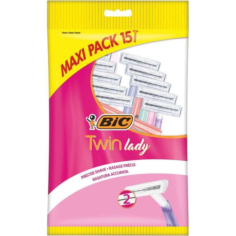 Bic Twin Blade Lady Disposable Razor 15 Pack front image on Livehealthy HK imported from Australia