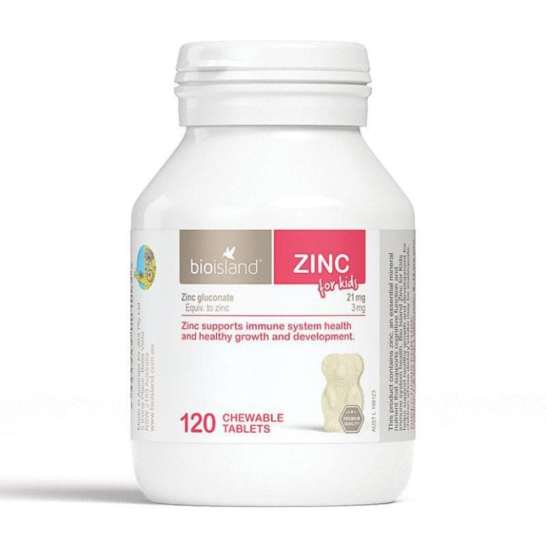 Bio Island Zinc 120 Chewable Tablets front image on Livehealthy HK imported from Australia