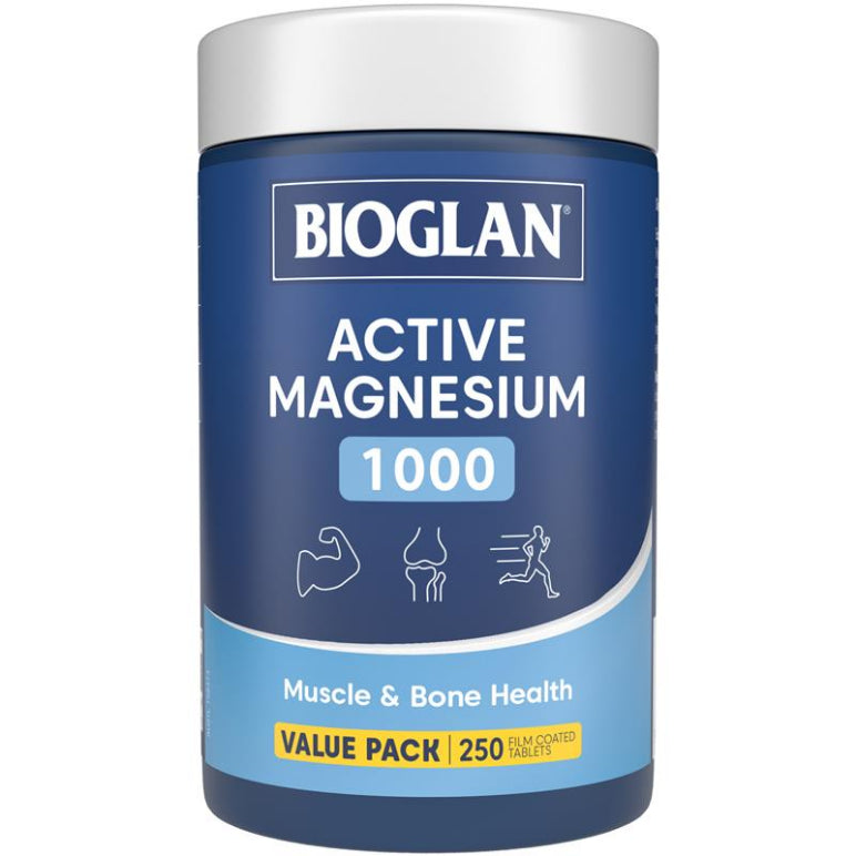 Bioglan Active Magnesium 250 Tablets front image on Livehealthy HK imported from Australia