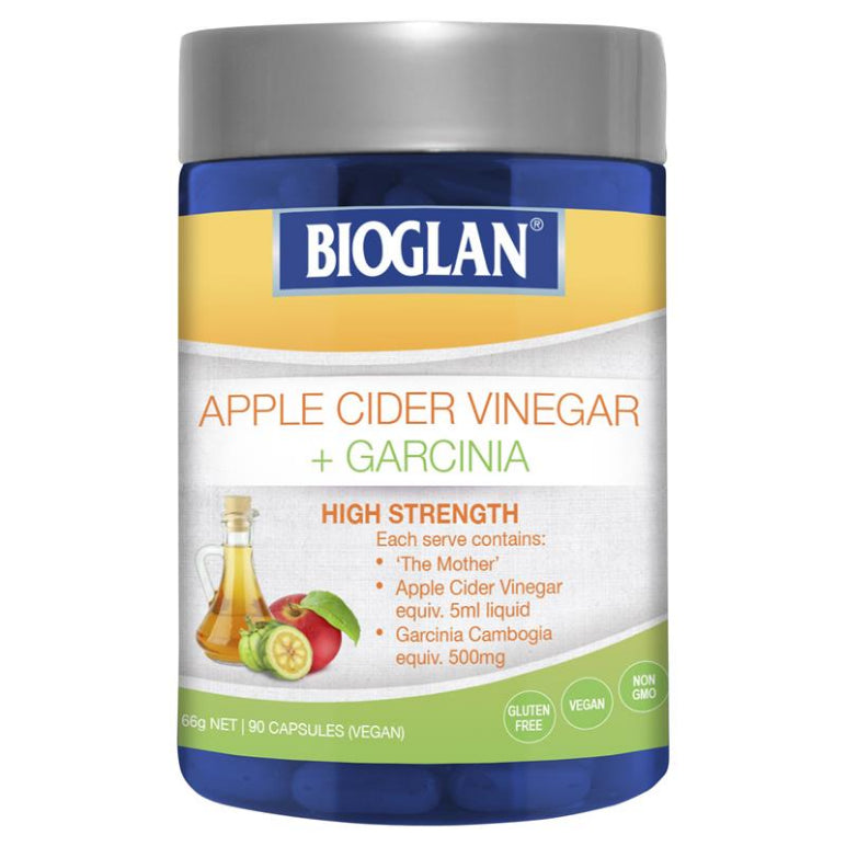 Bioglan Apple Cider Vinegar + Garcinia 90 Capsules front image on Livehealthy HK imported from Australia