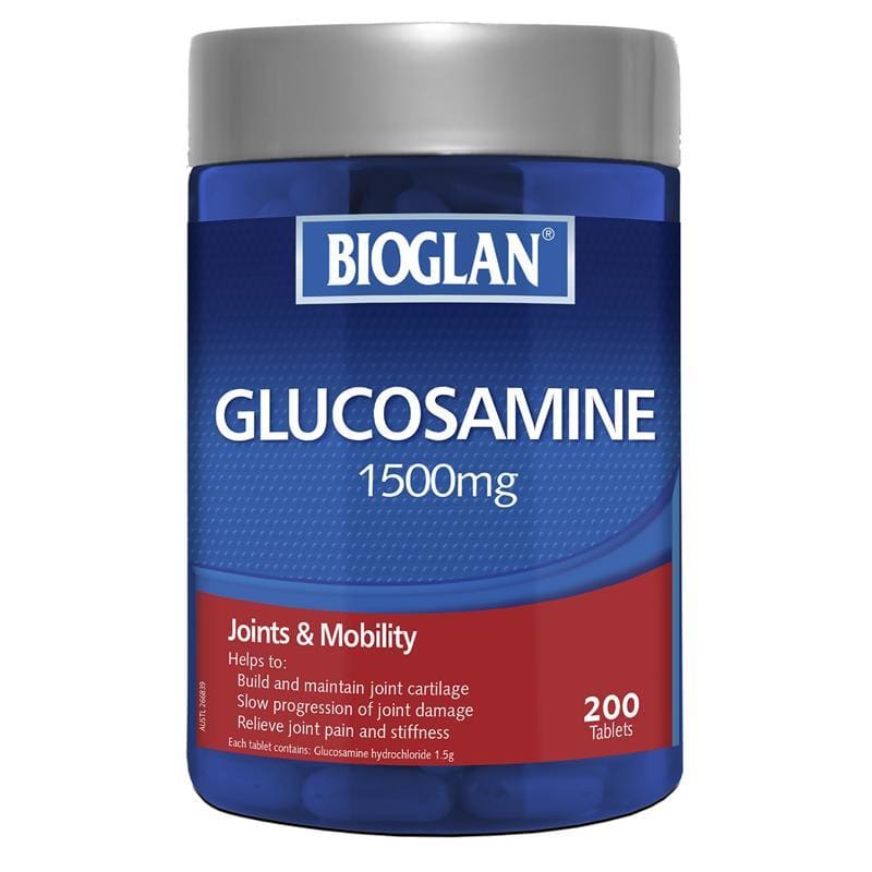 Bioglan Glucosamine 1500mg 200 Tablets front image on Livehealthy HK imported from Australia