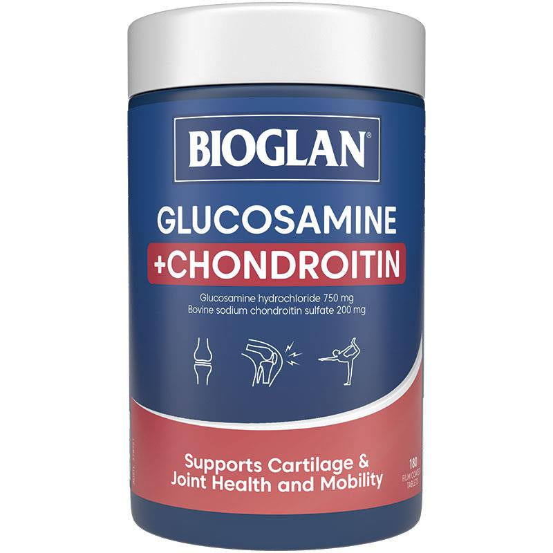 Bioglan Glucosamine + Chondroitin 180 Tablets front image on Livehealthy HK imported from Australia