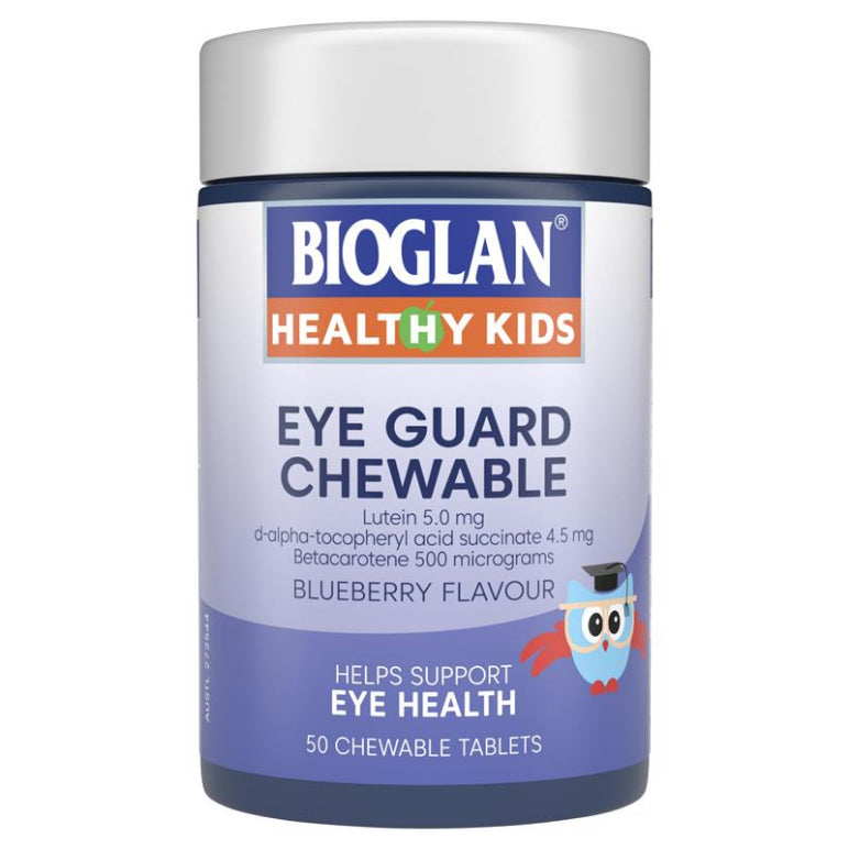 Bioglan Kids Eye Guard Chewable 50 Tablets front image on Livehealthy HK imported from Australia