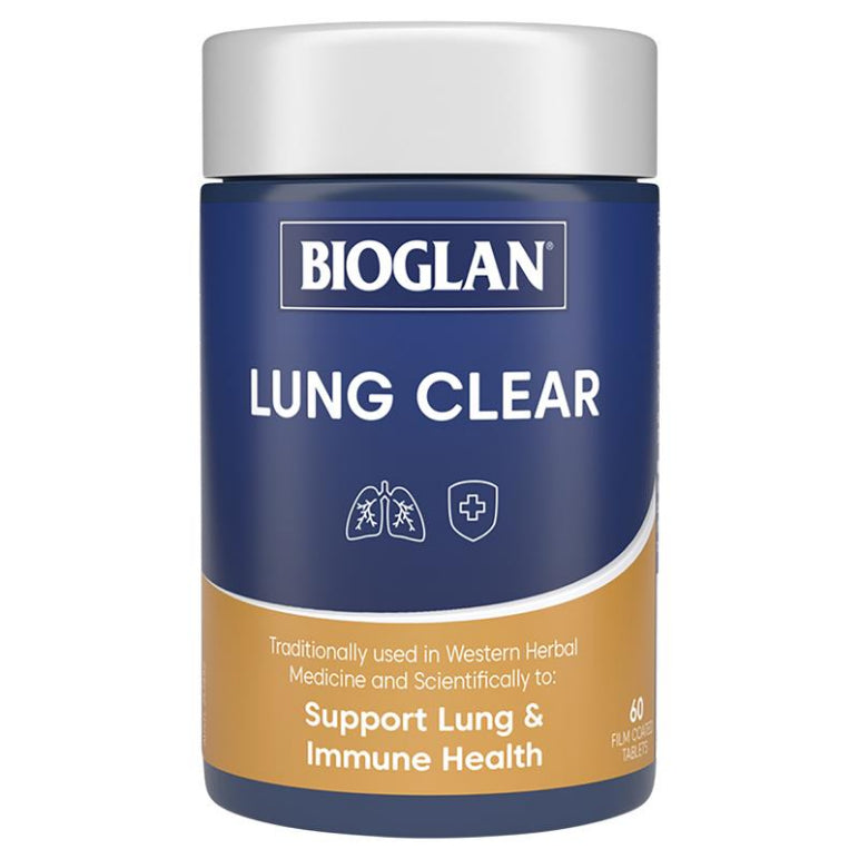 Bioglan Lung Clear 60 Tablets front image on Livehealthy HK imported from Australia