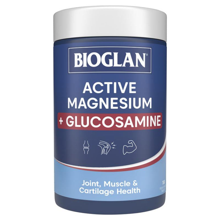 Bioglan Magnesium + Glucosamine 180 Tablets front image on Livehealthy HK imported from Australia