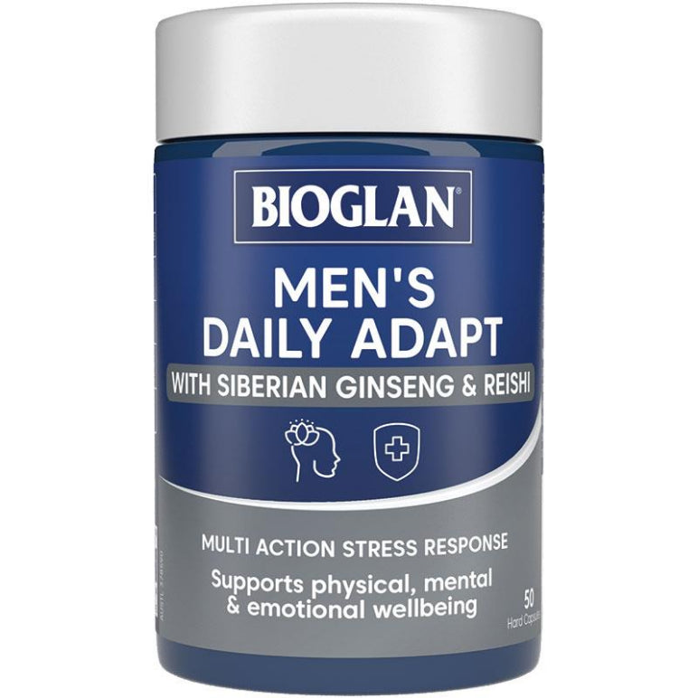 Bioglan Mens Daily Adapt 50 Capsules front image on Livehealthy HK imported from Australia