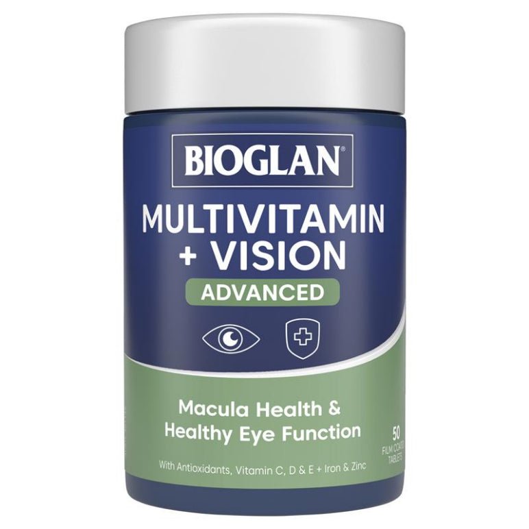 Bioglan Multi+Vision Advanced 50 Tablets front image on Livehealthy HK imported from Australia