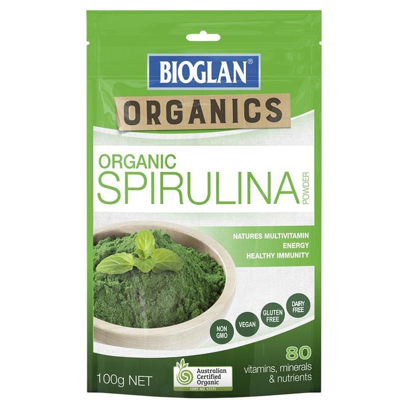 Bioglan Organic Spirulina 100g front image on Livehealthy HK imported from Australia
