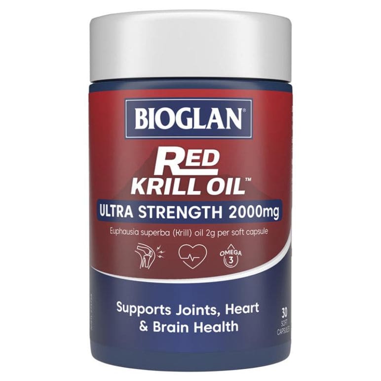 Bioglan Red Krill Oil 2000mg 30 Capsules front image on Livehealthy HK imported from Australia