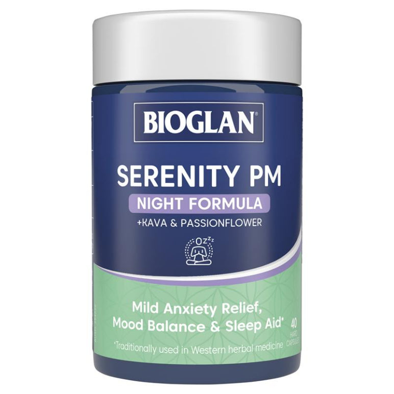 Bioglan Serenity Night Formula 40 Capsules front image on Livehealthy HK imported from Australia
