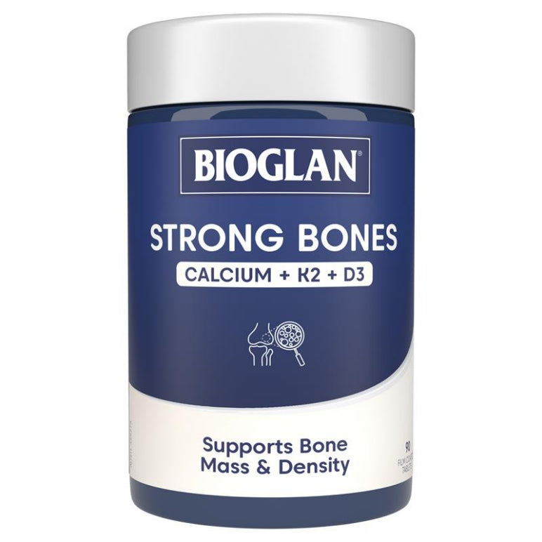 Bioglan Strong Bones 90 Tablets front image on Livehealthy HK imported from Australia