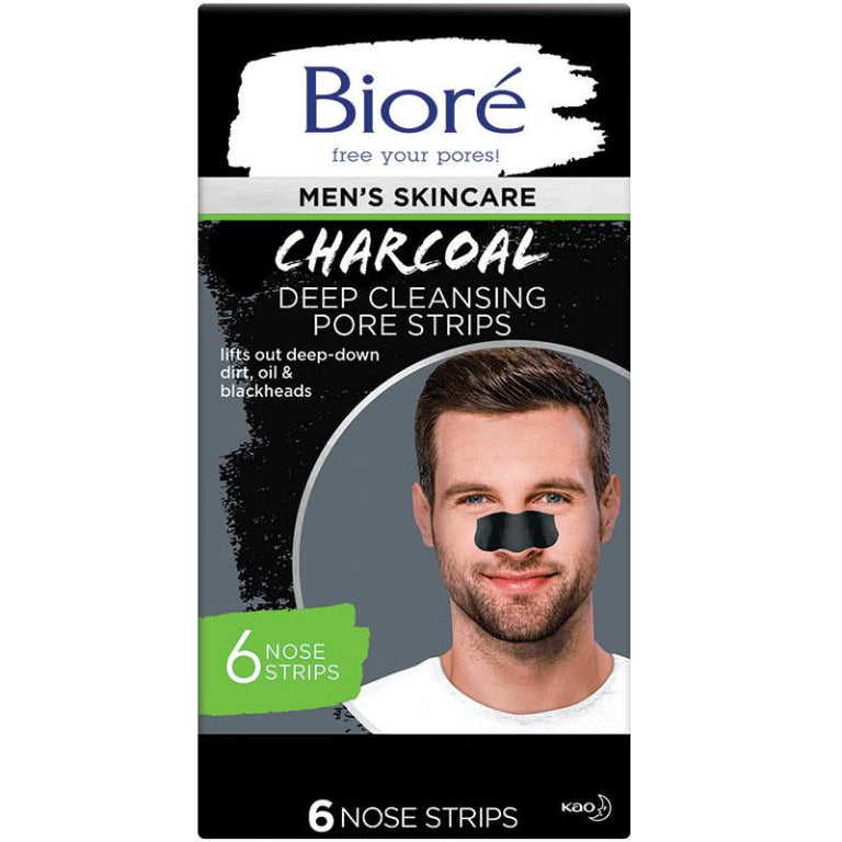 Biore Mens Charcoal Deep Cleansing Pore Strips 6 Pack front image on Livehealthy HK imported from Australia